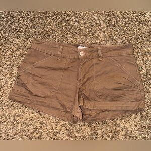 OP Brown Floral Button Shorts Y2K